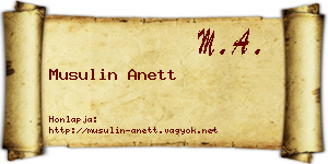 Musulin Anett névjegykártya